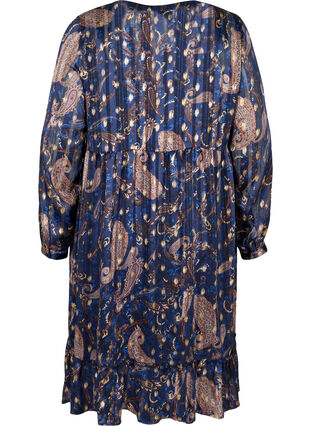 Langærmet kjole med print og a-form , Paisley Foil, Packshot image number 1