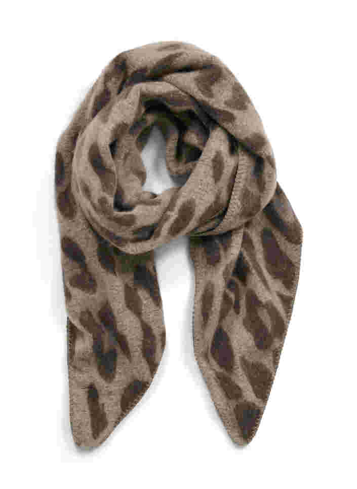 Halstørklæde med mønster, Grey/Brown Leo