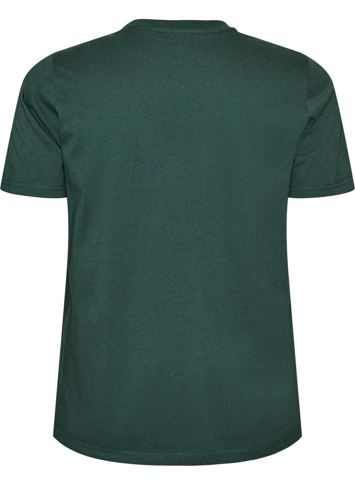 T-shirt i &oslash;kologisk bomuld med print, Gr&oslash;n, Packshot image number 1