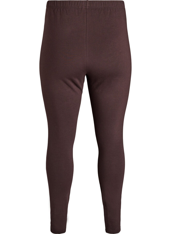 Leggings i bomuld med foer, Brun, Packshot image number 1