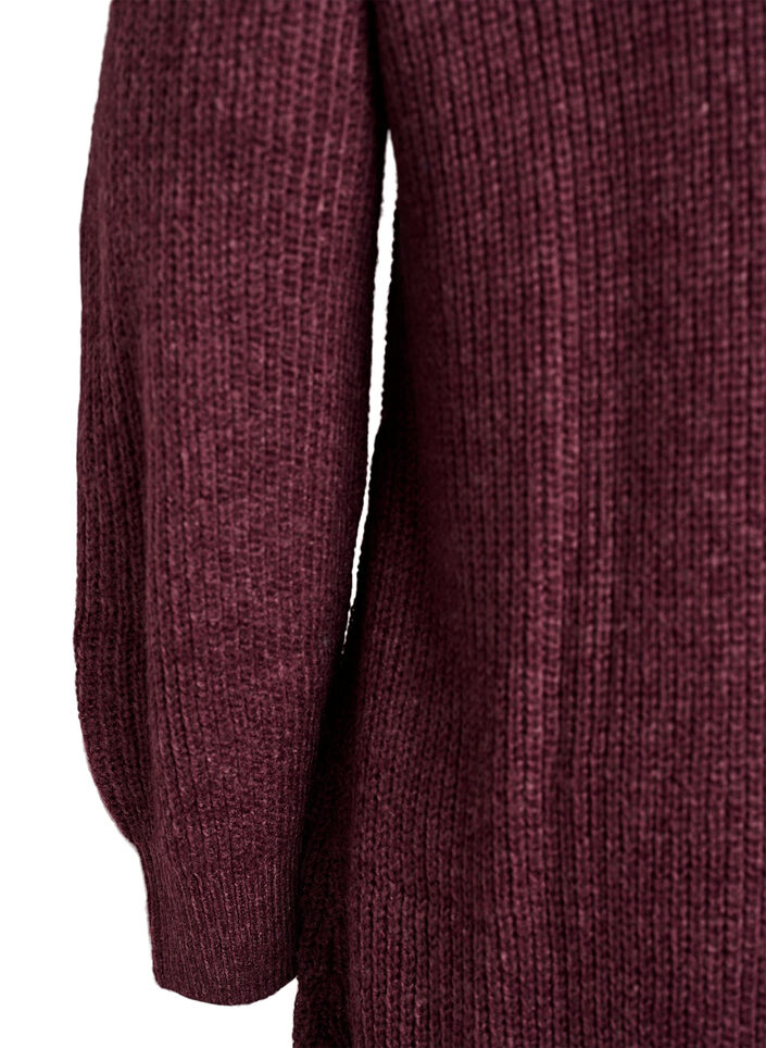 FLASH - Kort strikkjole med høj hals, Rød, Packshot image number 3