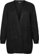 Lang cardigan med lommer, Sort, Packshot image number 0