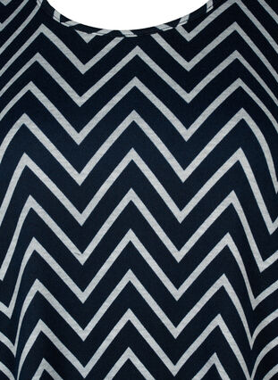 Mønstret bluse med lange ærmer, Navy B. Zig Zag, Packshot image number 2