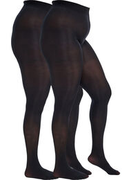 2-pak str&oslash;mpebukser i 60 denier, Sort