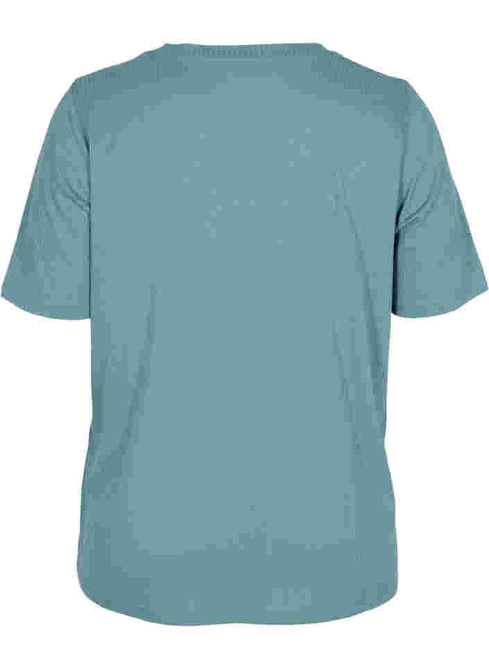 Kortærmet t-shirt i ribkvalitet, Goblin Blue, Packshot image number 1