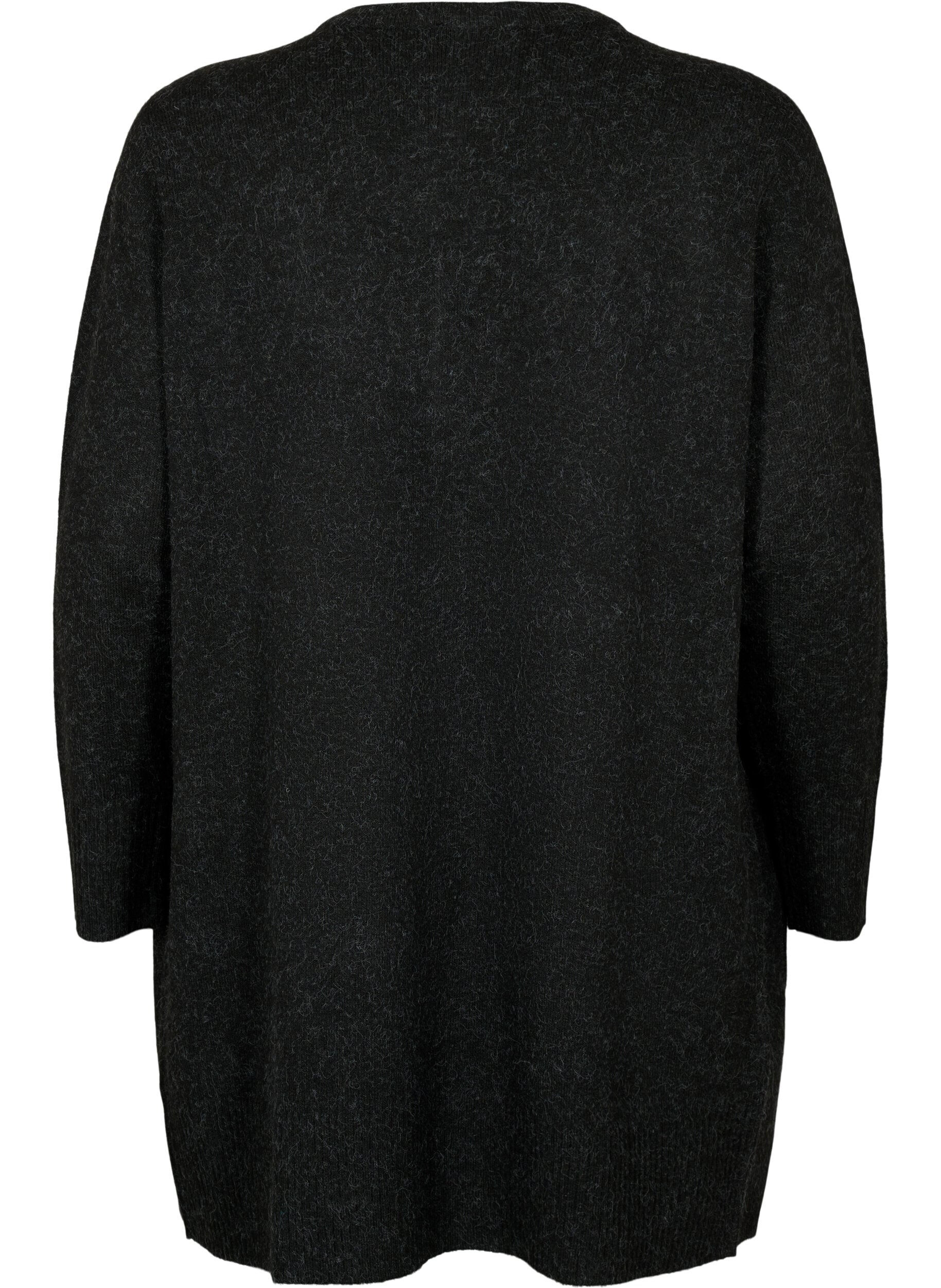 ZizziMeleret strik cardigan med lommer, Gr&aring;, Packshot image number 1