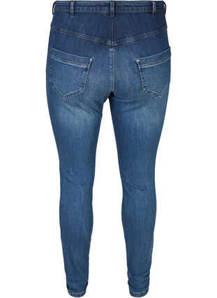 Ekstra slim Nille jeans med høj talje, Dark blue denim, Packshot image number 1