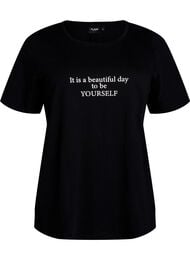 T-shirt med motiv, Sort