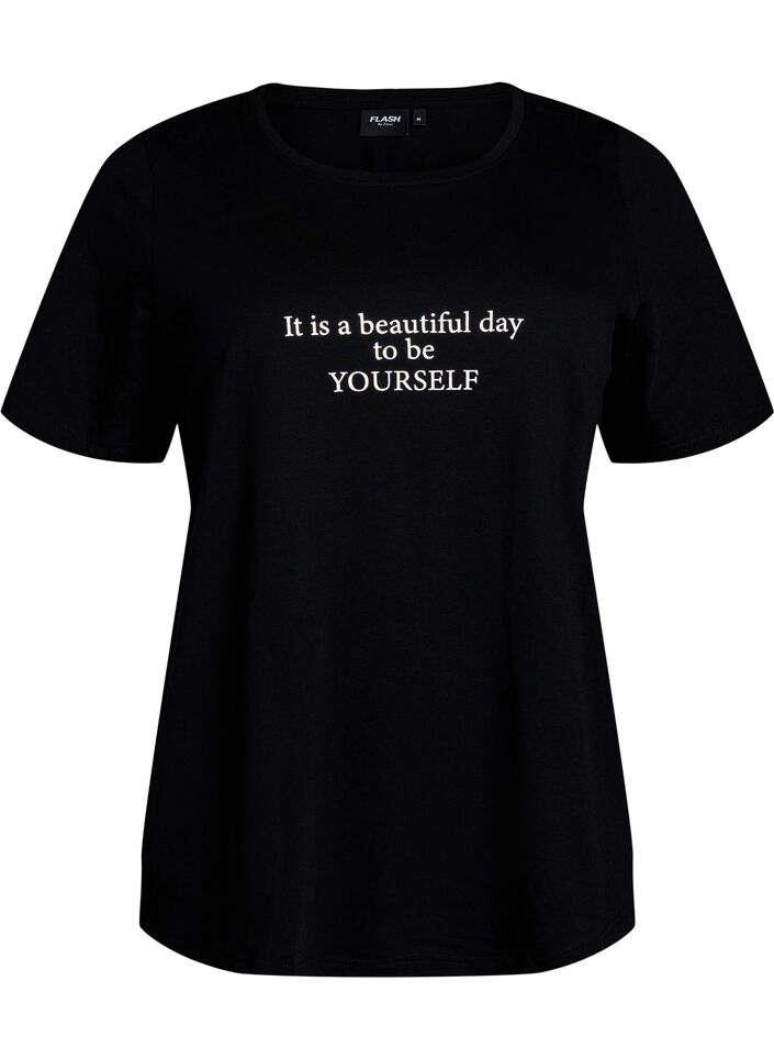 T-shirt med motiv, Sort, Packshot image number 0