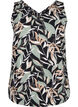 Printet top med v-hals , Black w. Gr.Leaf AOP, Packshot image number 0
