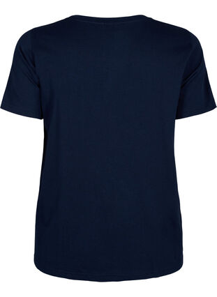Bomulds t-shirt med tekst, Navy B. Orlando, Packshot image number 1