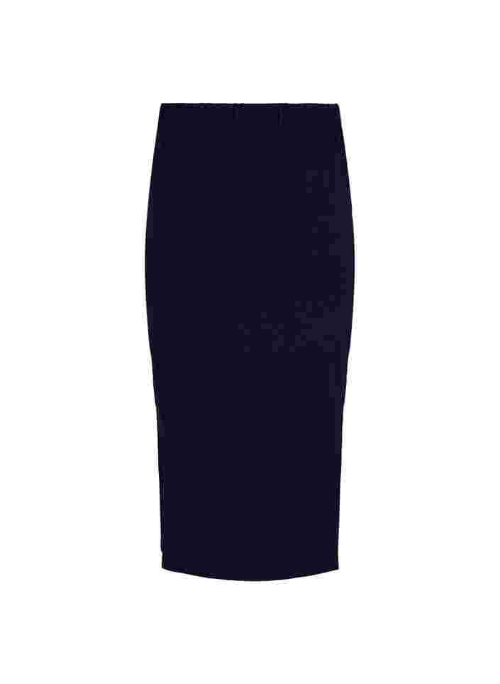 Lang bomulds nederdel med slids, Night Sky Solid, Packshot image number 1