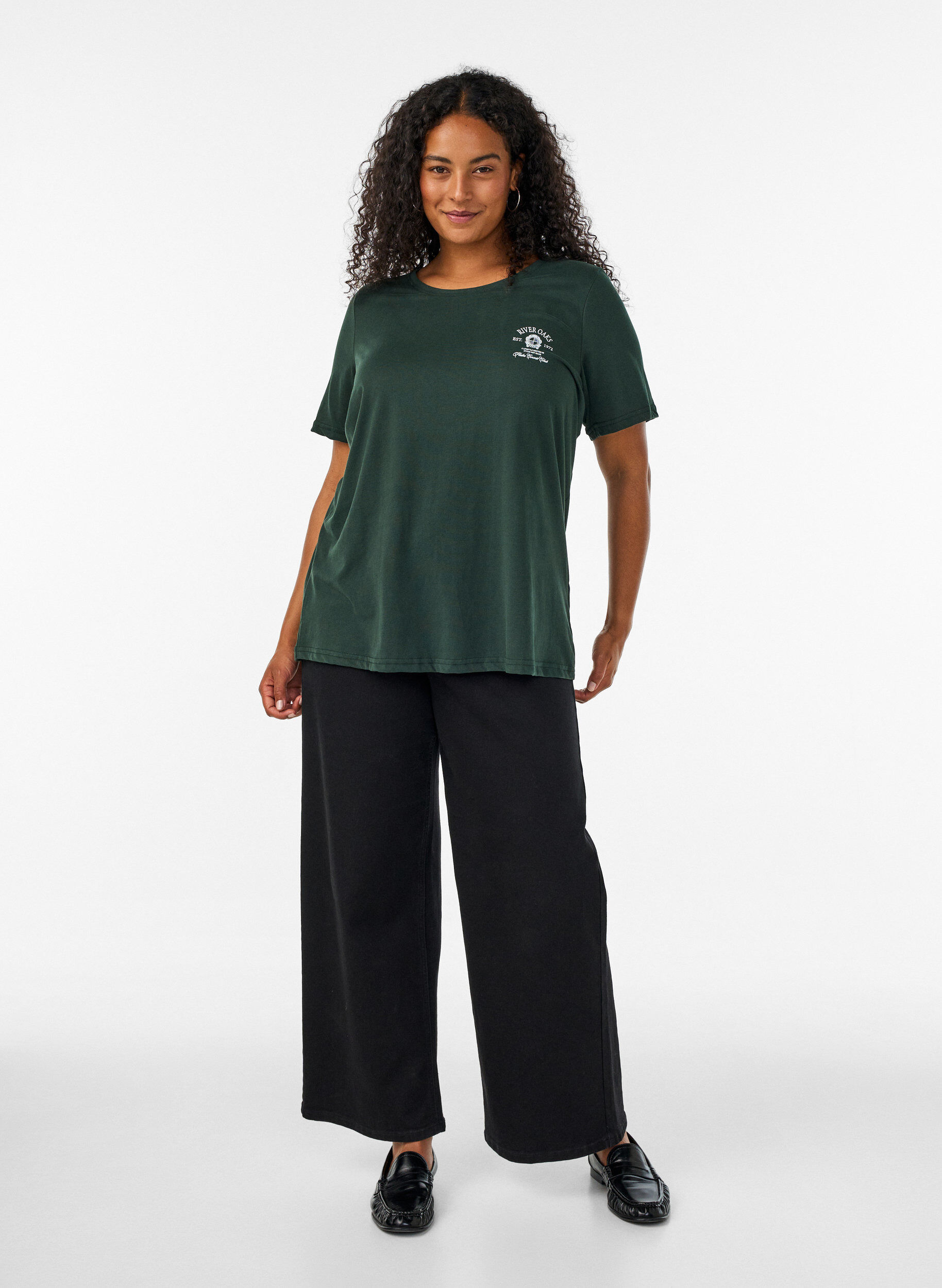 ZizziT-shirt med motiv, Gr&oslash;n, Model image number 1