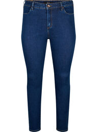 Amy jeans med høj talje og super slim fit, Dark blue
