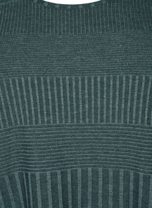 Bluse med 3/4 ærmer og stribet mønster, Scarab Melange, Packshot image number 2