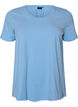 Ensfarvet basis t-shirt i bomuld, Bl&aring;, Packshot image number 0