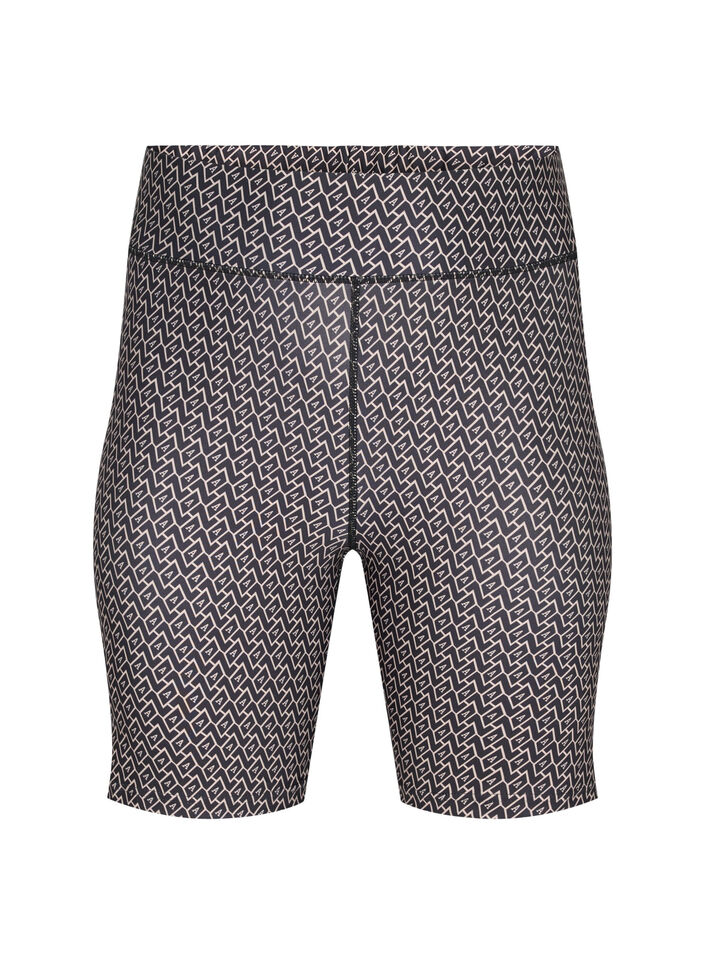 Printede træningsshorts , Black w. Text Print, Packshot image number 0