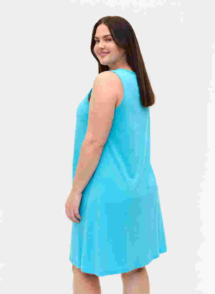Ærmeløs bomulds kjole med a-shape, River Blue CIAO, Model image number 1