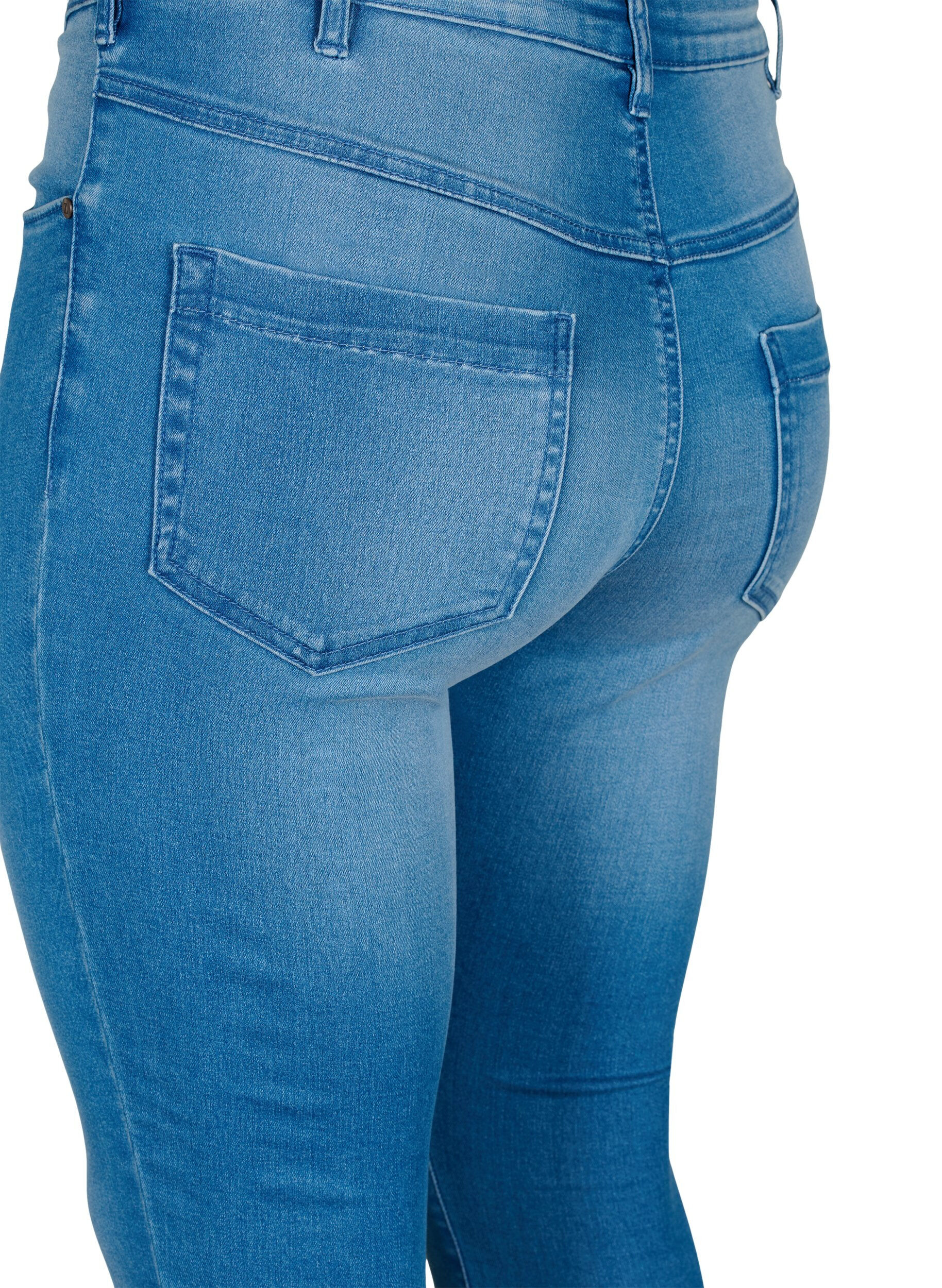 ZizziSuper slim Amy jeans med h&oslash;j talje, Light blue, Packshot image number 3
