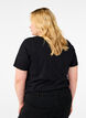 Bomulds t-shirt med rhinesten motiv, Black w. Radiance, Model image number 1