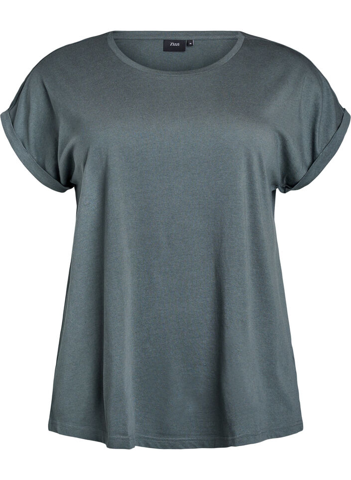 Kort&aelig;rmet t-shirt i bomuldsblanding, Gr&oslash;n, Packshot image number 0