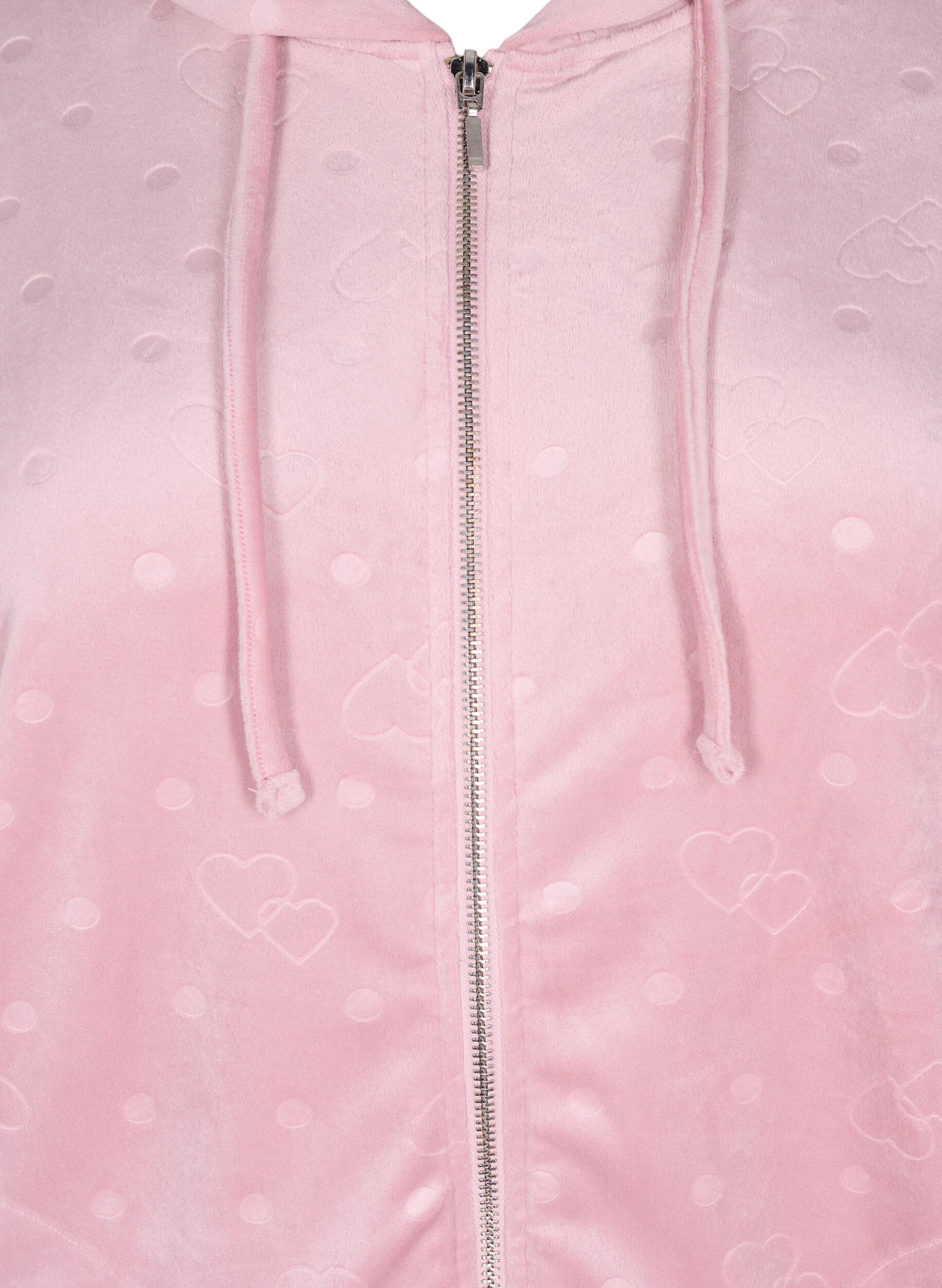 Zizzi Velour cardigan med h&aelig;tte og lommer, Lyser&oslash;d, Packshot image number 2