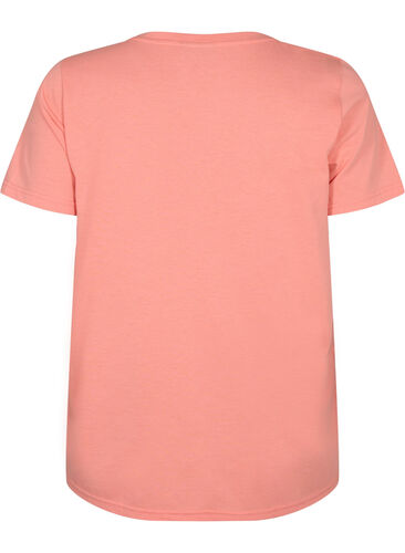Kortærmet t-shirt med v-udskæring, Bright Coral, Packshot image number 1