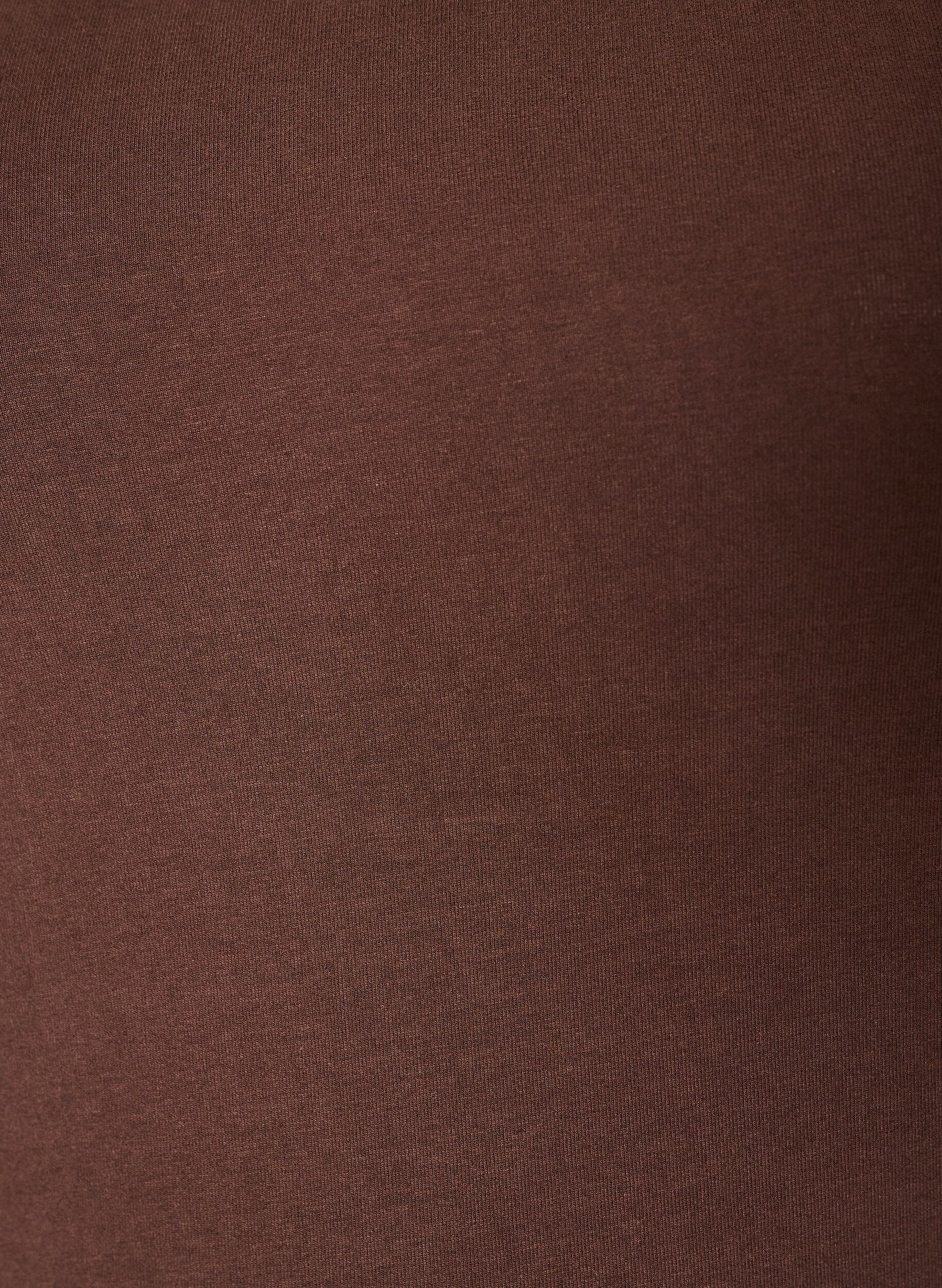 ZizziEnsfarvet basis top i bomuld, Brun, Packshot image number 2