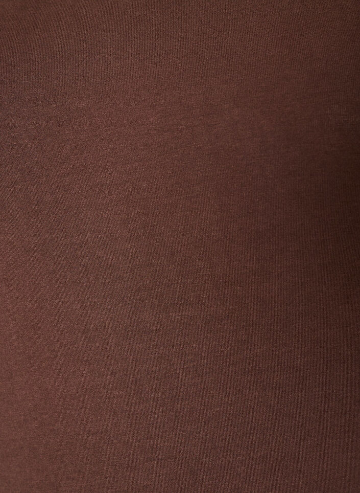 Ensfarvet basis top i bomuld, Brun, Packshot image number 2