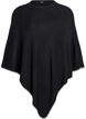 Finstrikket poncho, Sort, Packshot image number 0