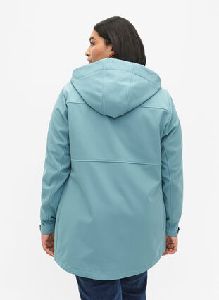 Kort softshell jakke med lommer, Arctic, Model image number 1
