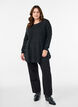 Lang strikbluse med kugleknapper, Gr&aring;, Model image number 1