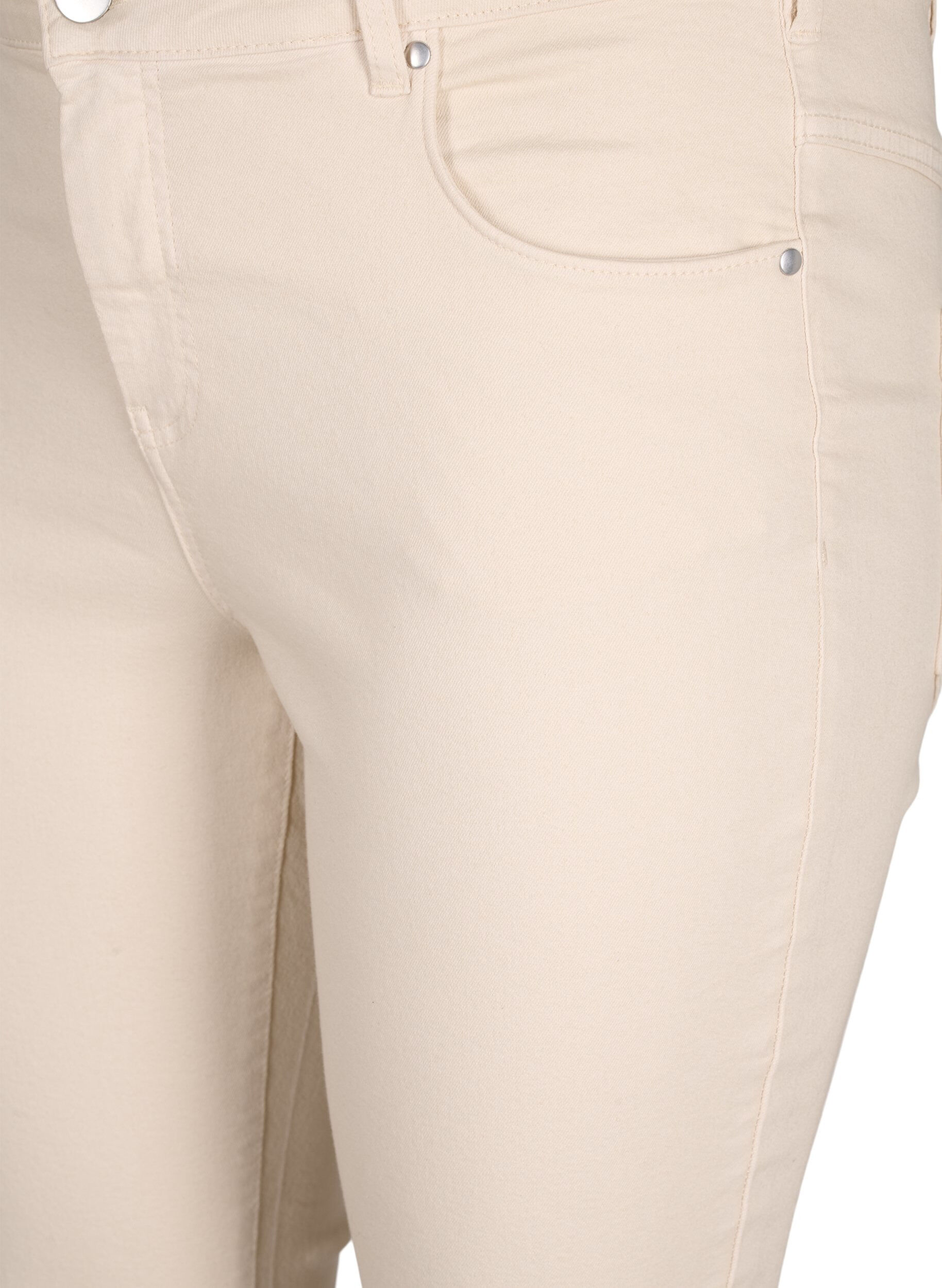 Zizzi Slim fit Emily jeans med regul&aelig;r talje, Oatmeal, Packshot image number 2