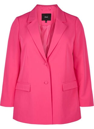Klassisk blazer med knaplukning, Pink Yarrow, Packshot image number 0