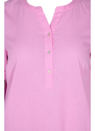 Lang skjortekjole med korte ærmer, Begonia Pink, Packshot image number 2