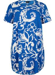 Printet kjole med korte ærmer, Blue Artist AOP