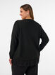 Cardigan med bred blondekant, Sort, Model image number 2