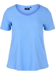 Ensfarvet basis t-shirt i bomuld, Ultramarine