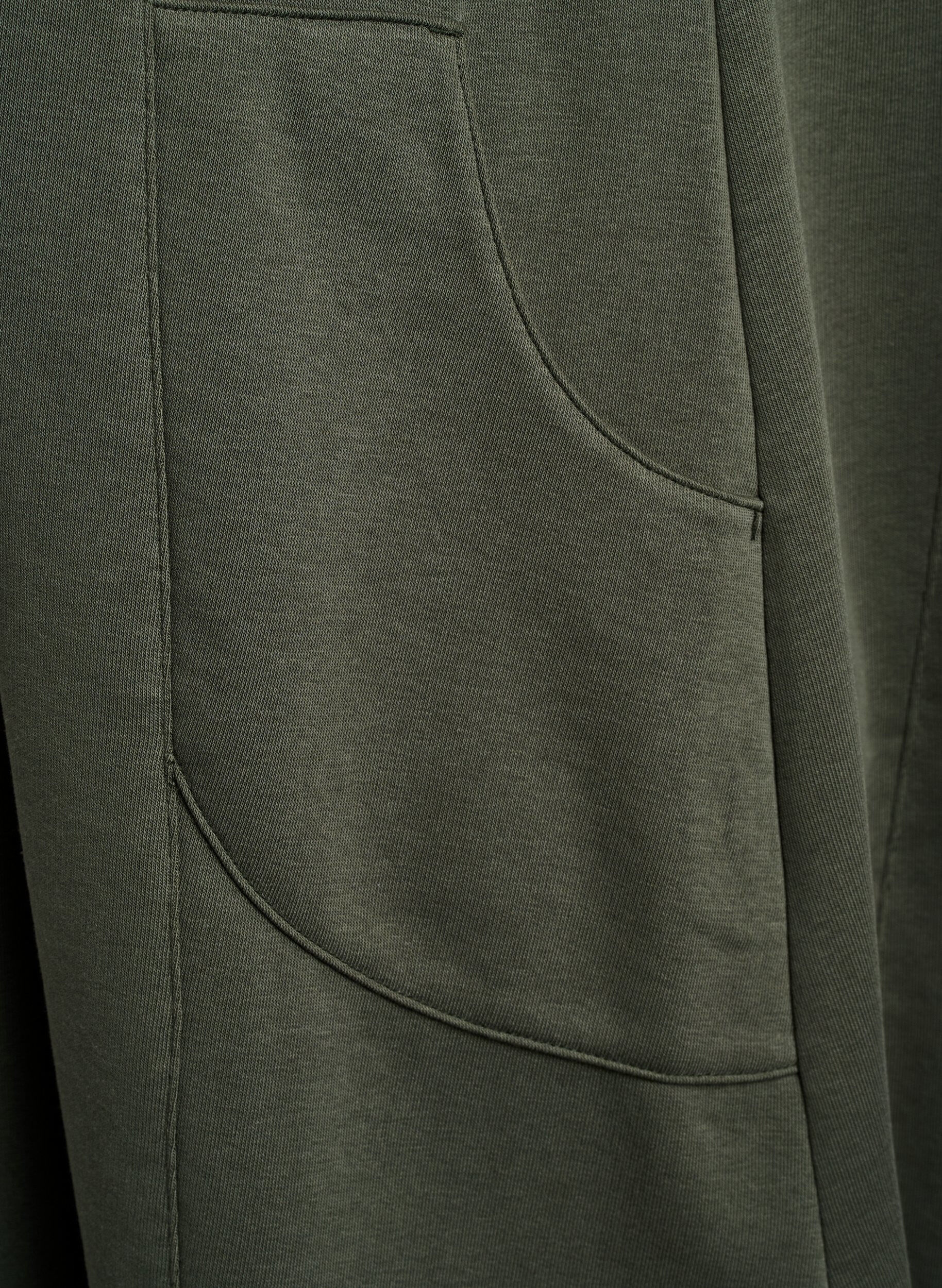 Zizzi Jerseykjole med korte &aelig;rmer og lommer, Gr&oslash;n, Packshot image number 3