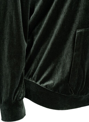 Sweatshirt i velour med hætte og lomme, Forest Night, Packshot image number 3