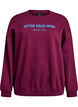 Sweatshirt med tekstmotiv, M&oslash;rk Bordeaux, Packshot image number 0