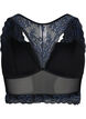 Bralette med blonder og mesh, Sort, Packshot image number 1