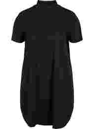 Kortærmet kjole med høj hals, Black