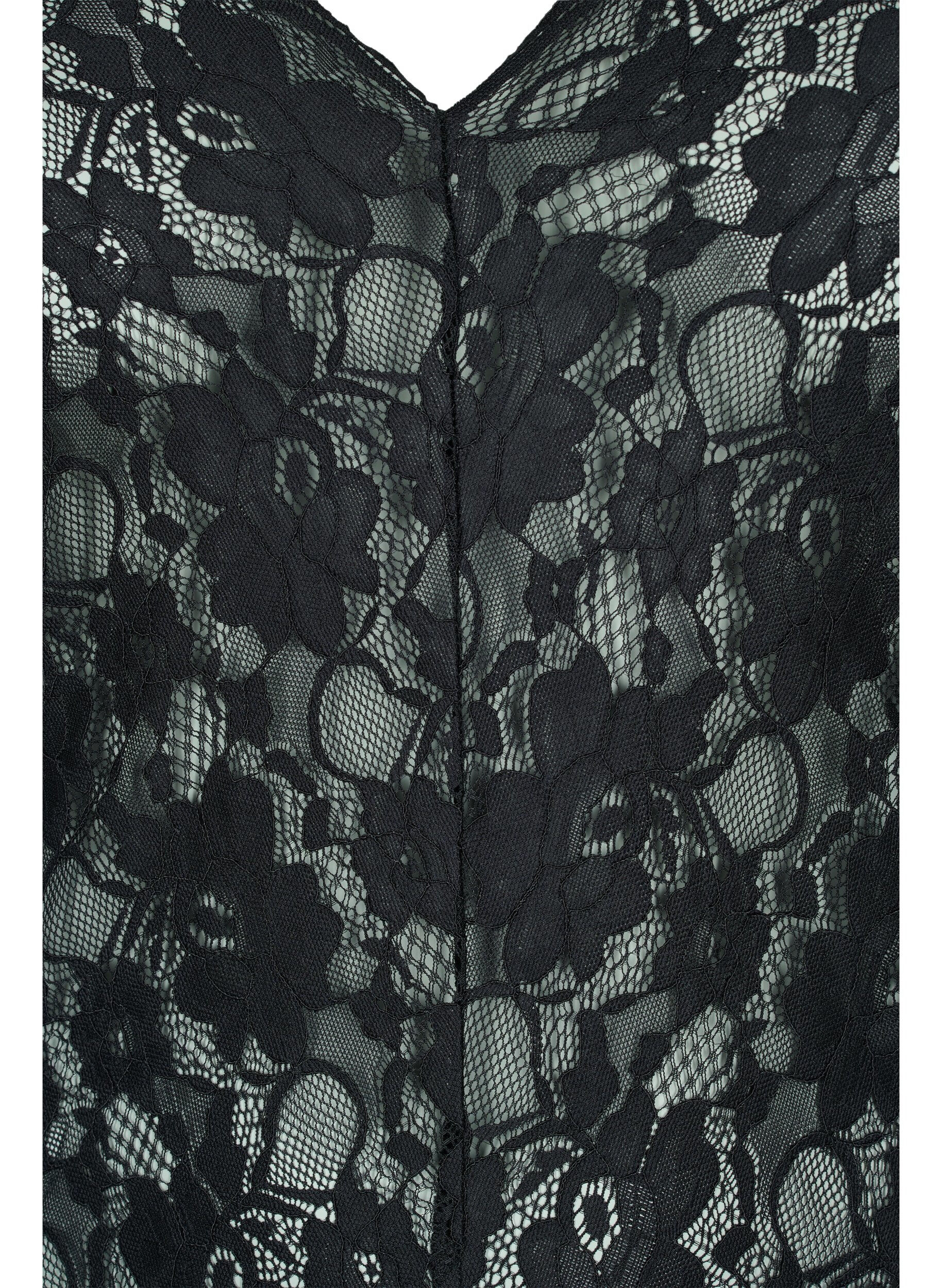 Zizzi Blonde bodystocking med lange &aelig;rmer, Black, Packshot image number 2