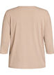 Jerseybluse med 3/4 &aelig;rmer, Beige, Packshot image number 1
