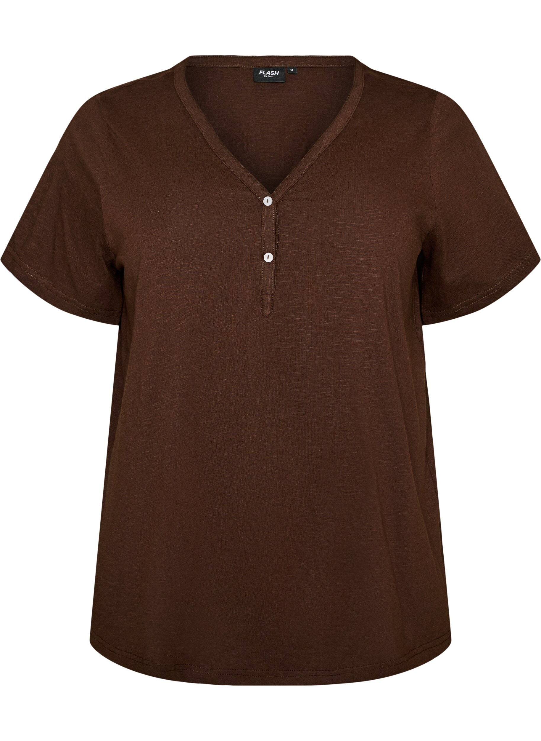 FLASH - T-shirt med knapdetalje