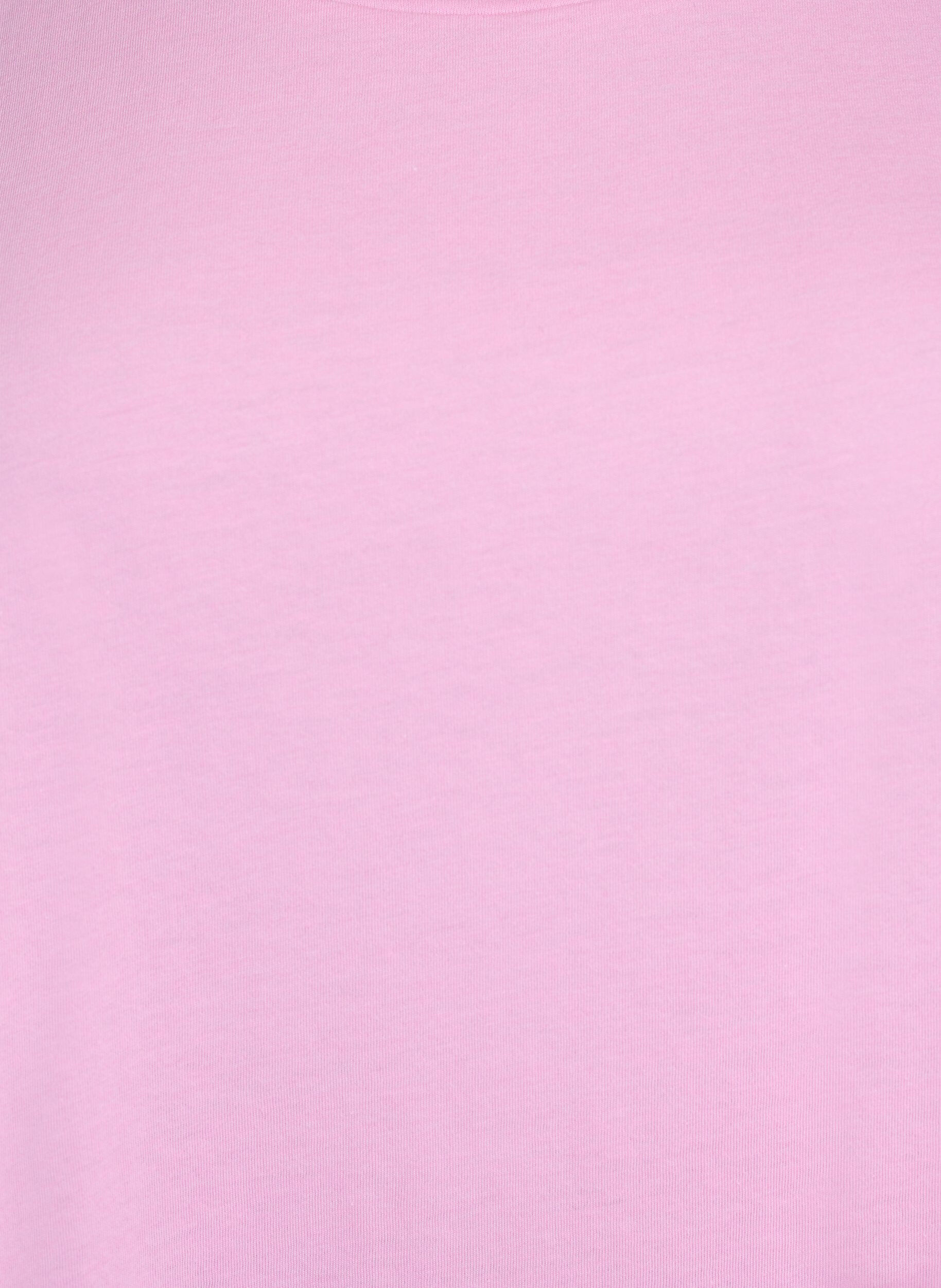 ZizziKort&aelig;rmet t-shirt i bomuldsblanding, Lyser&oslash;d, Packshot image number 2