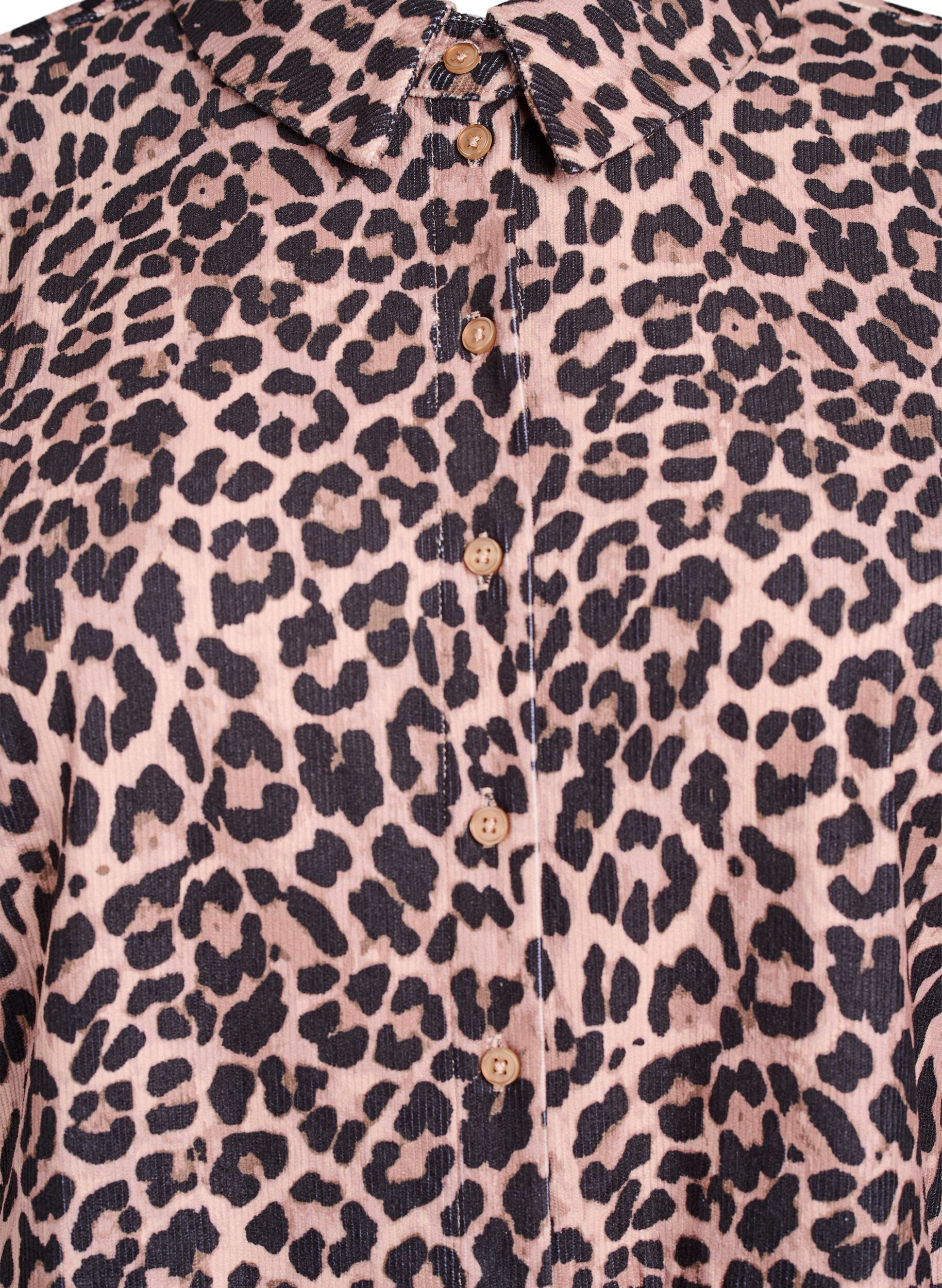 Zizzi Fl&oslash;jlskjole med leopardprint, Brun, Packshot image number 2
