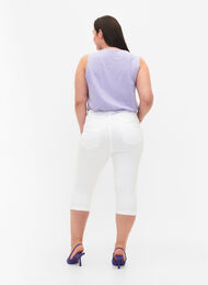 Højtaljede Amy capri jeans med super slim fit, Bright White, Model