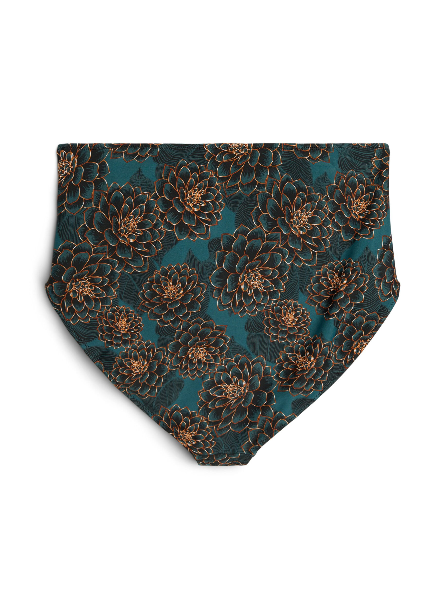 Zizzi Bikini trusse med print og h&oslash;j talje, Bl&aring;, Packshot image number 1